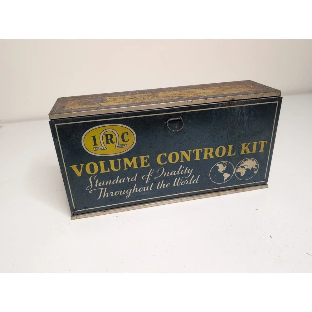 Vintage IRC Volume Control Kit Parts & Display Countertop Metal Case 1940's